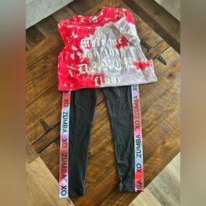 2 pc set Zumba XO leggings and matching T-shirt